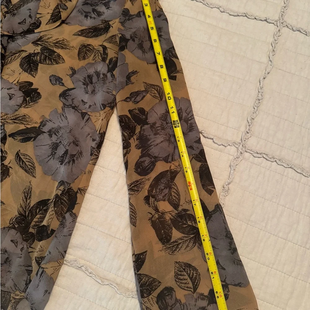 Anne Klein Floral Sheer Blouse - Brown and Gray - Picture 4 of 9